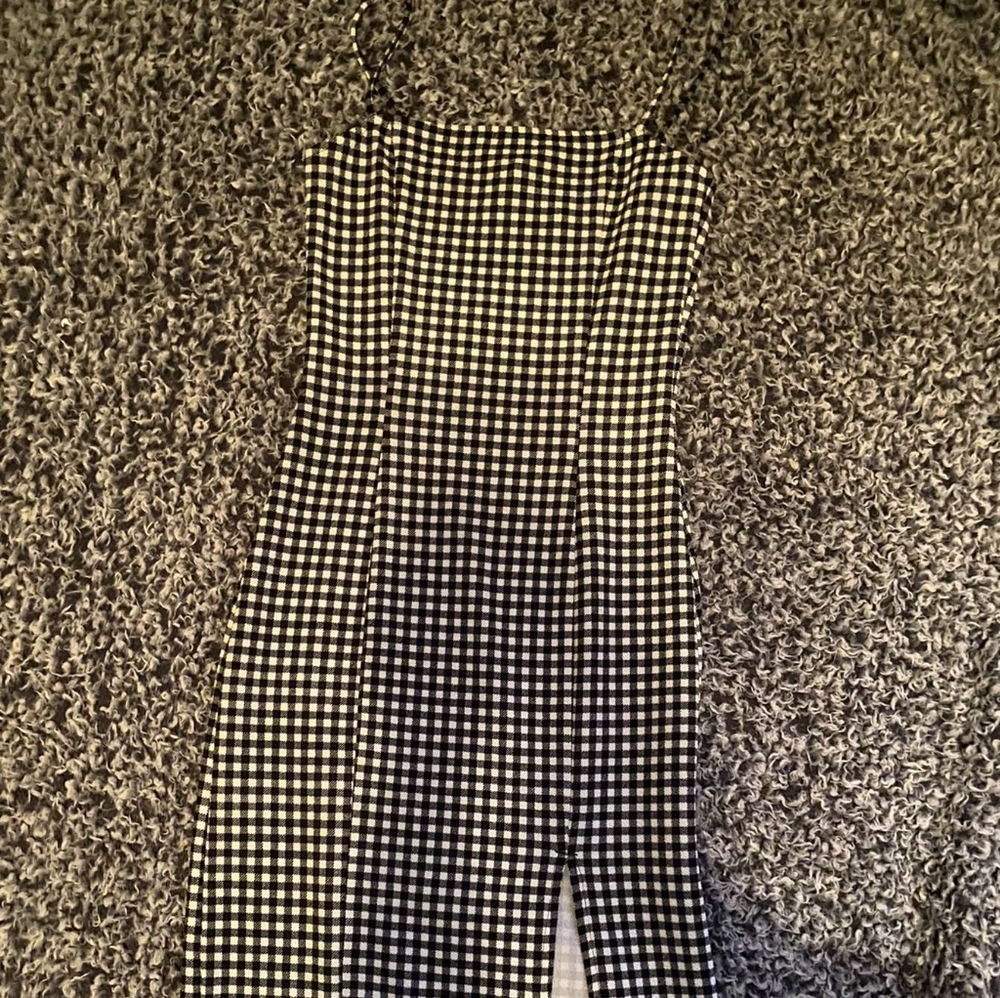 Black and white checkered dress